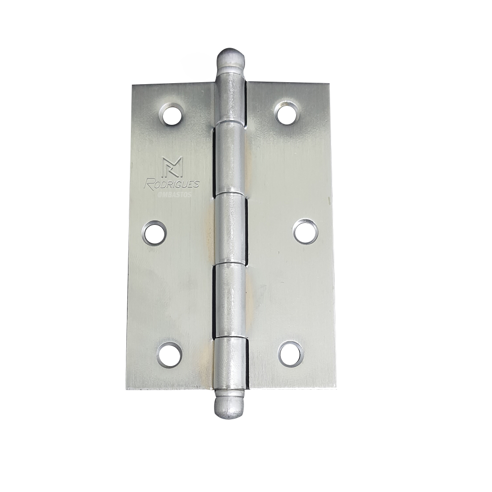 その他 DADO Dobradiça Média 5296 3.1/2x3 Pol. Aço Cromo Acetinado com 3 Peças