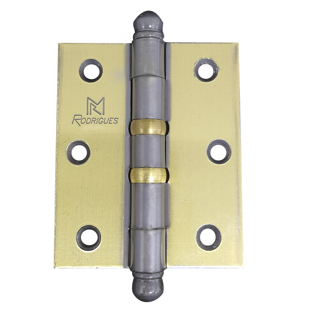 Dobradiça Reforçada 5535 3.1/2x3 Pol. com Anel Latão Oxidado com 3 Peças - Rodrigues