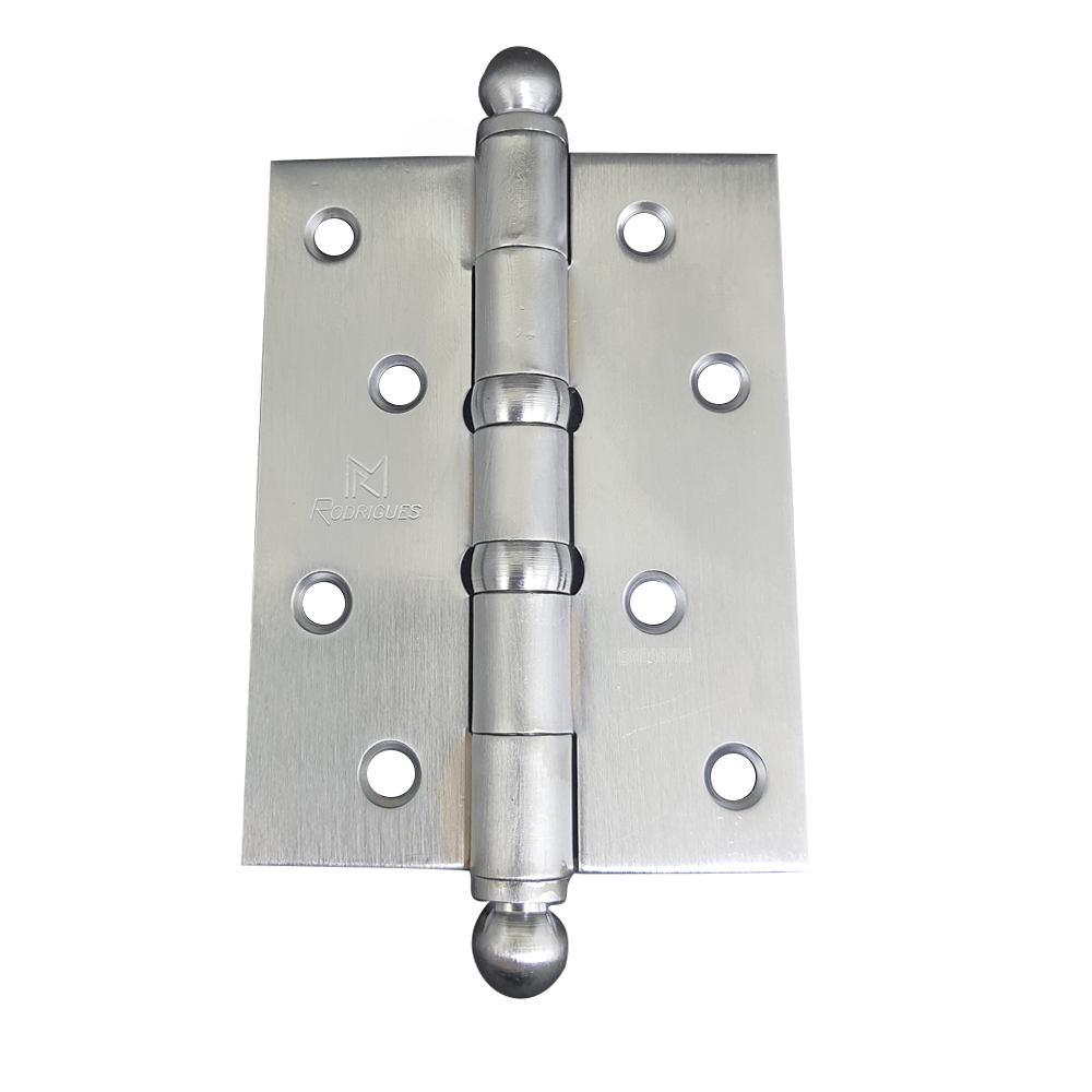 Dobradiça Reforçada 5535 3x2.1/2 Pol. com Anel Latão Cromo Acetinado com 3 Peças - Rodrigues