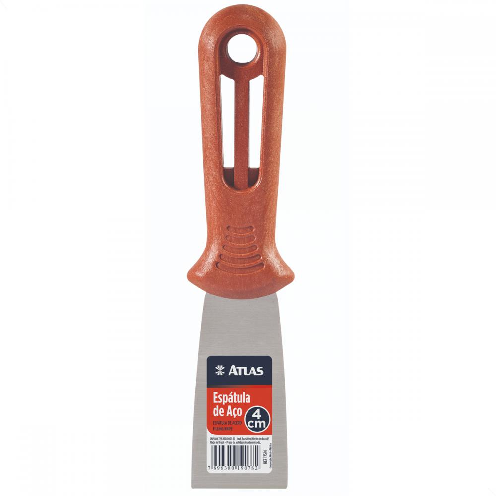 Espatula Aco Carbono 4cm Cabo Marrom 175/4 - Atlas