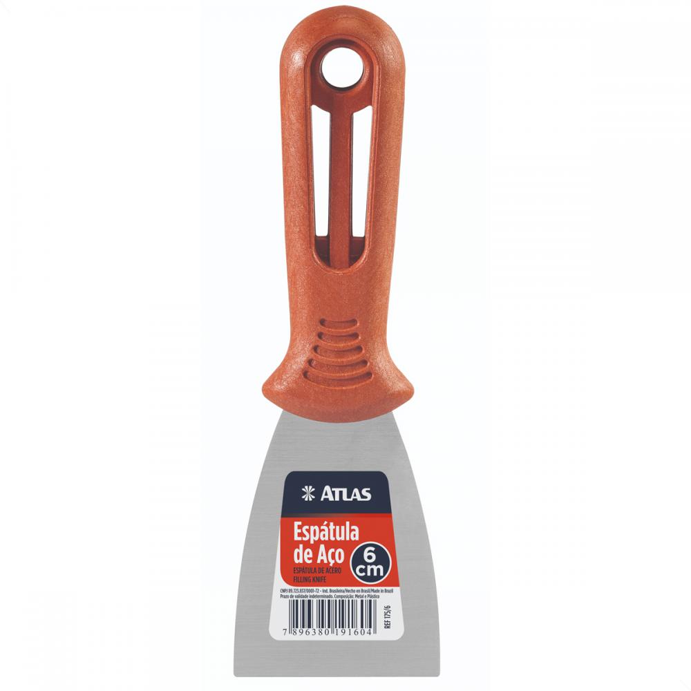 Espatula Aco Carbono 6cm Cabo Marrom 175/6 - Atlas