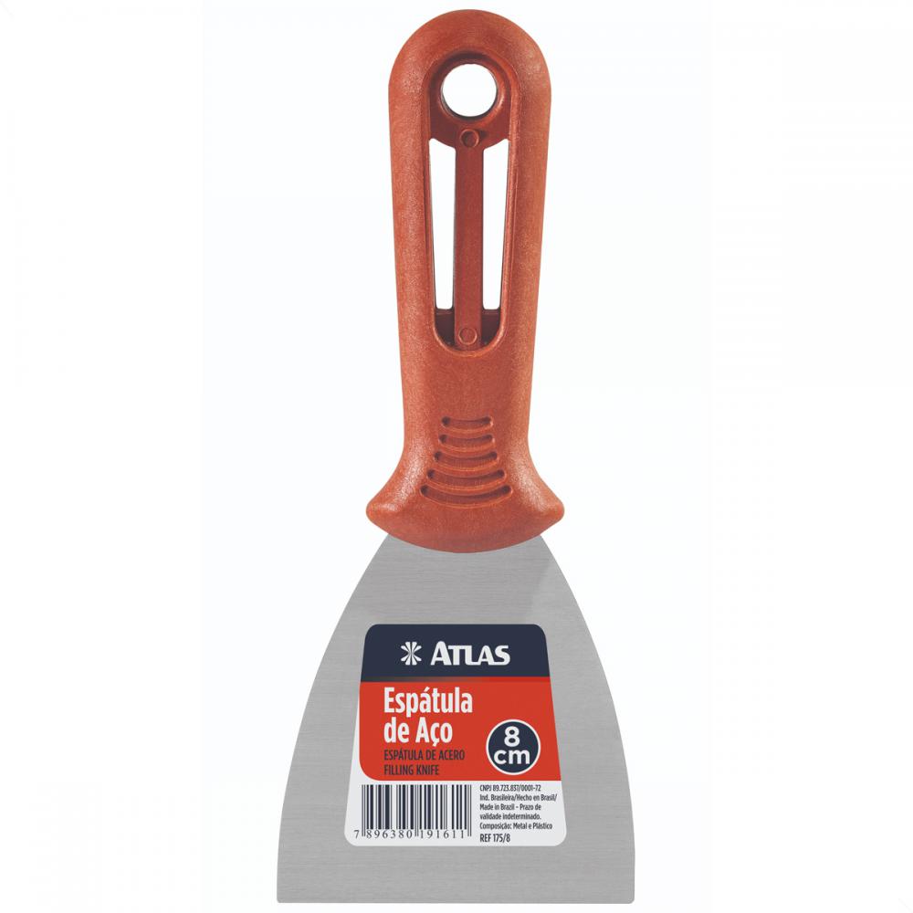 Espátula de Aço Carbono 8cm Cabo Plástico 175/8 - Atlas