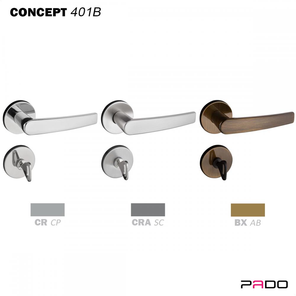 Fechadura para Banheiro Concept com Roseta ZM 401B - Pado