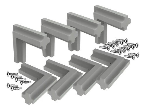 Kit 8 Conector 45º Graus O Perfil Link Com Parafuso Branco