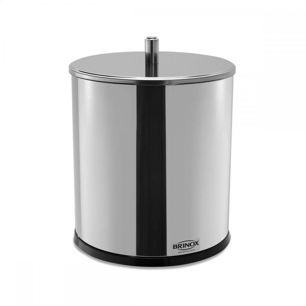 Lixeira com Tampa 5,4L em Aço Inox 3030/202 Decorline - Brinox
