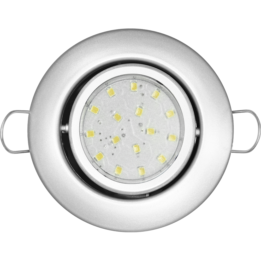 Luminaria Para Moveis Led Spot Branco Frio Embutir Escovado Voltagem:110V/220V;Cor:Cinza