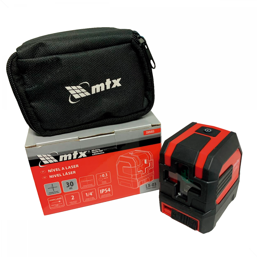 Nivel a Laser Linha Verde LX-03 30M 3505855 MTX : Ferramentas