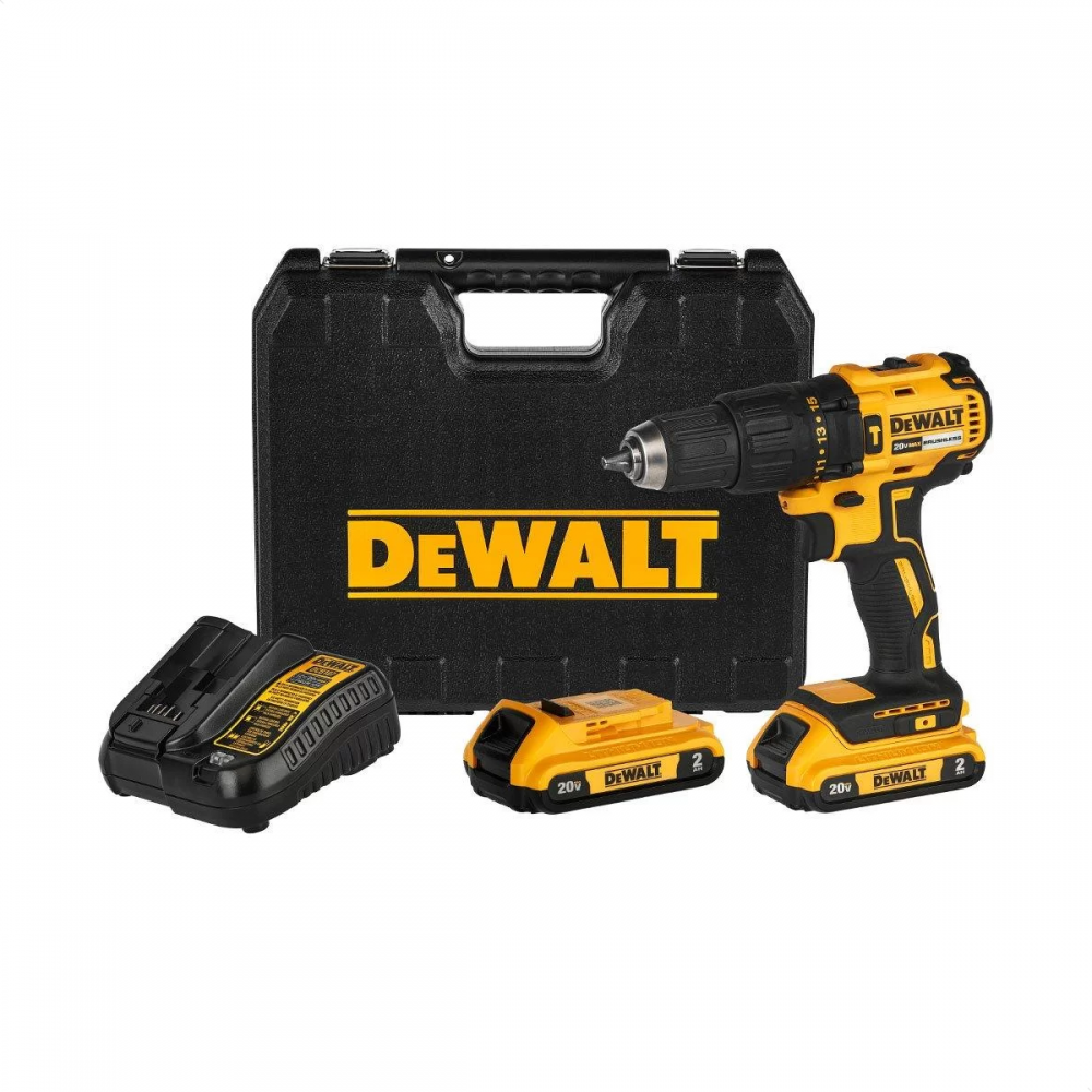 Parafusadeira Furadeira de Impacto Brushless 1/2 Pol. com 2 Baterias 20V Li-Ion Carregador Bivolt e Maleta DCD7781D2-BR Dewalt