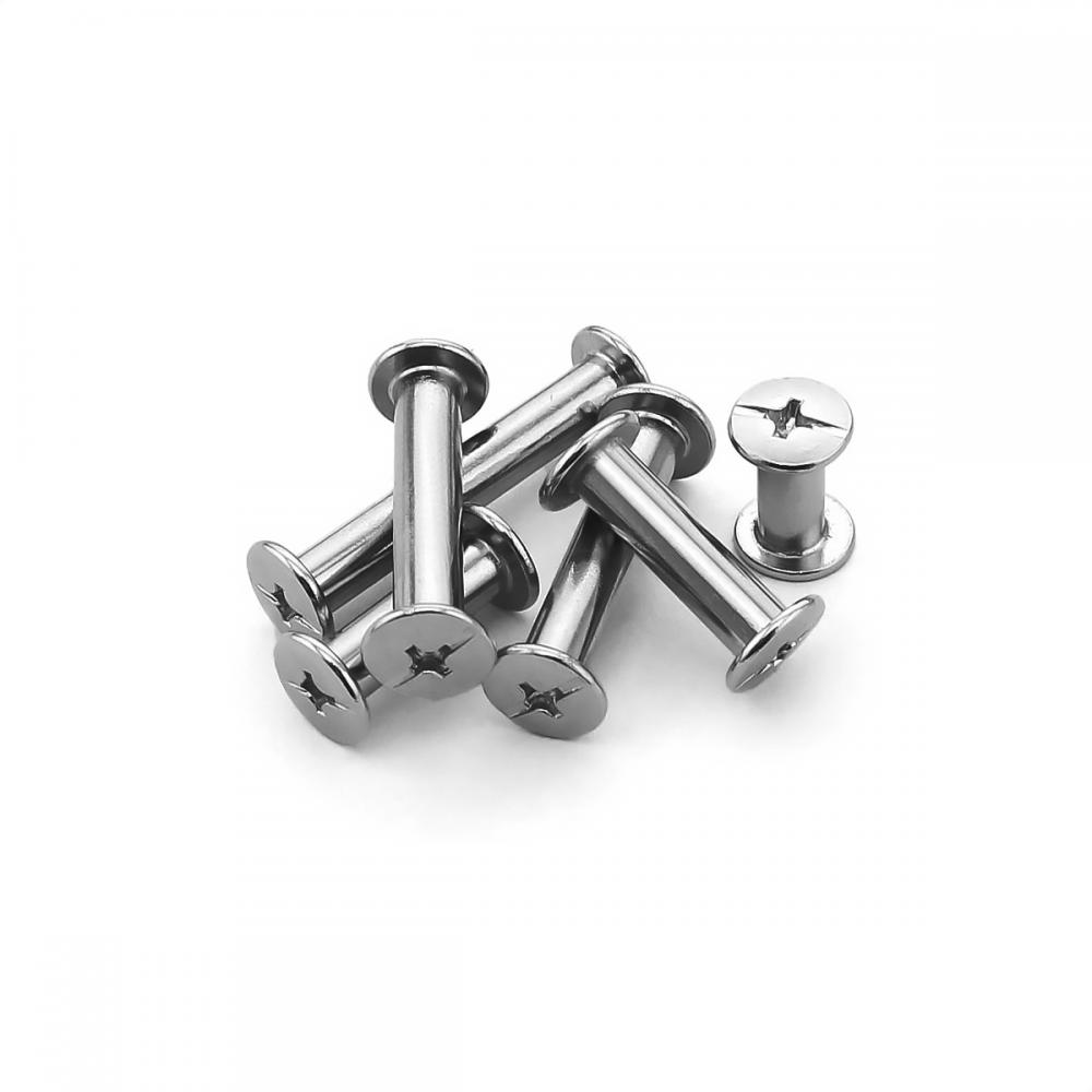 Parafuso para Pasta 100mm de Metal Niquelado - 25 Peças