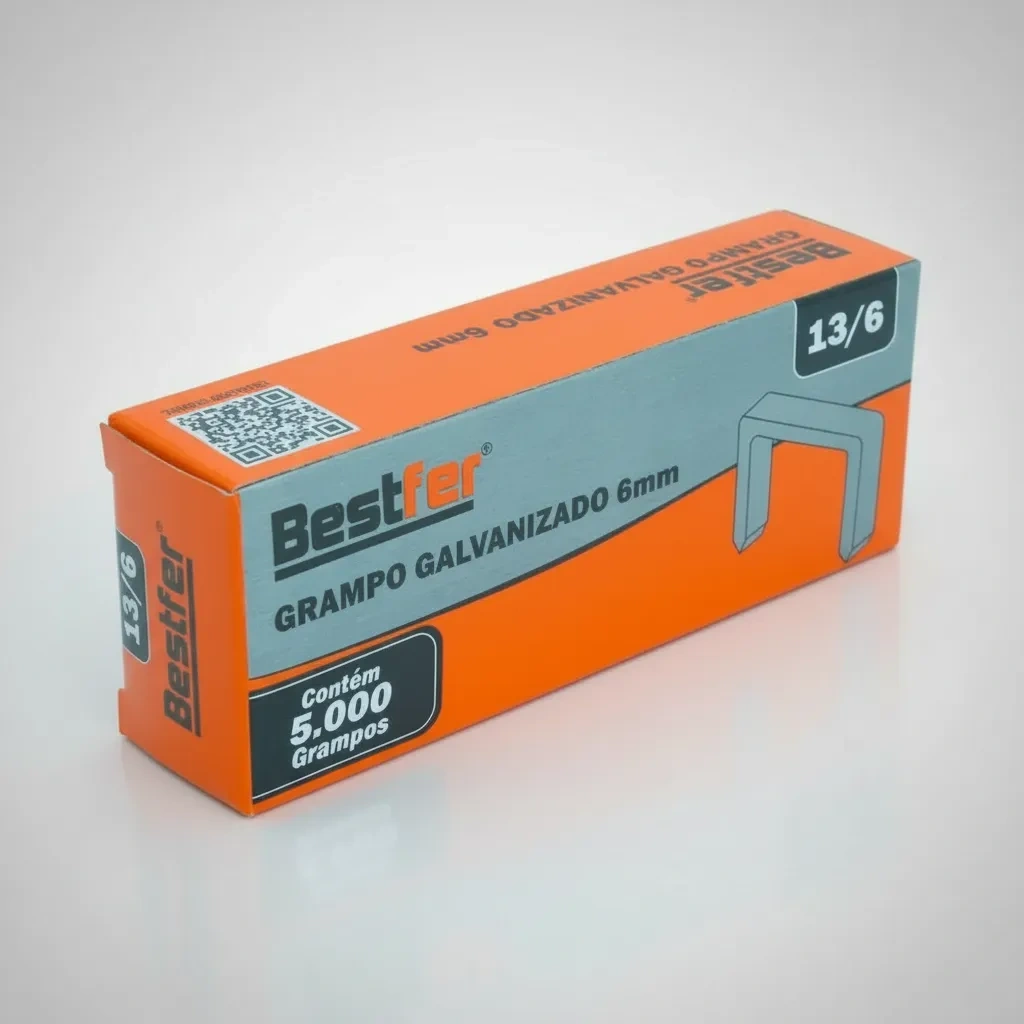 Grampo Para Grampeador 10,5x6 A13/6 5000 Unidades Bestfer