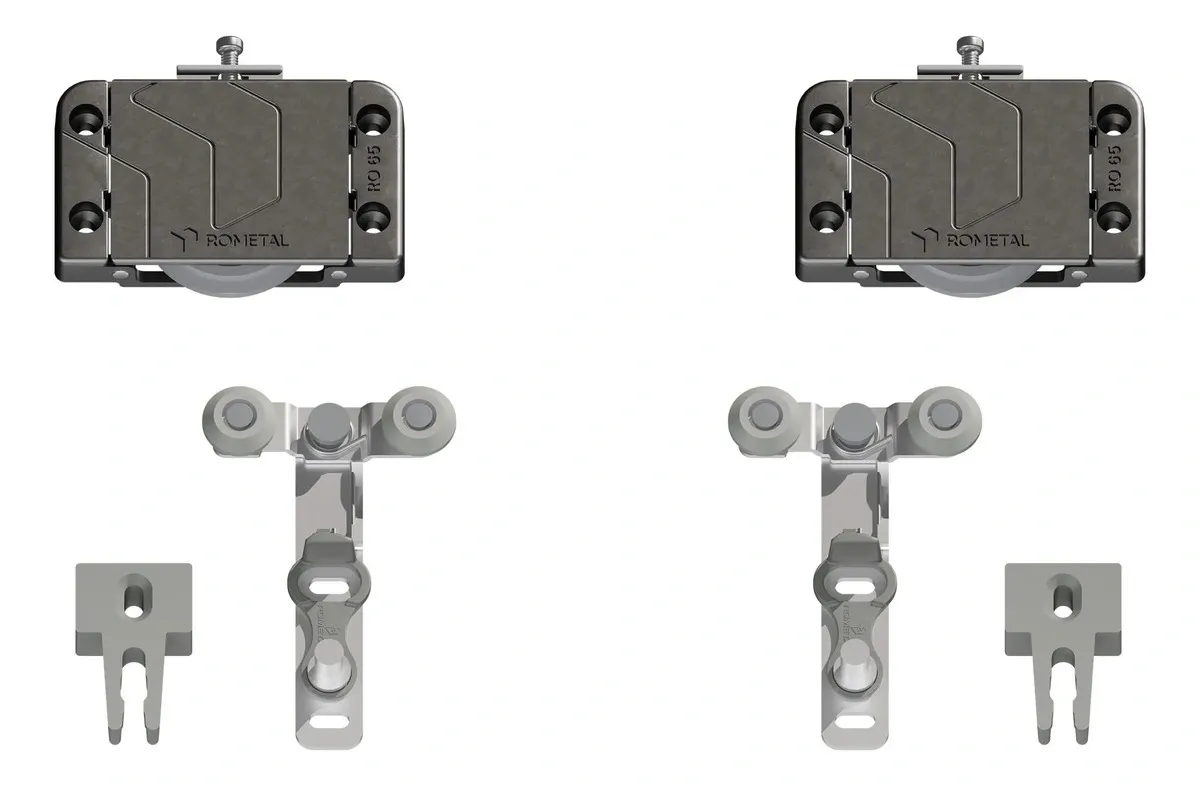 Kit Roldanas Sistema Deslizante RO 654025 SL Chumbo (60 Kg) para 01 Porta - Rometal