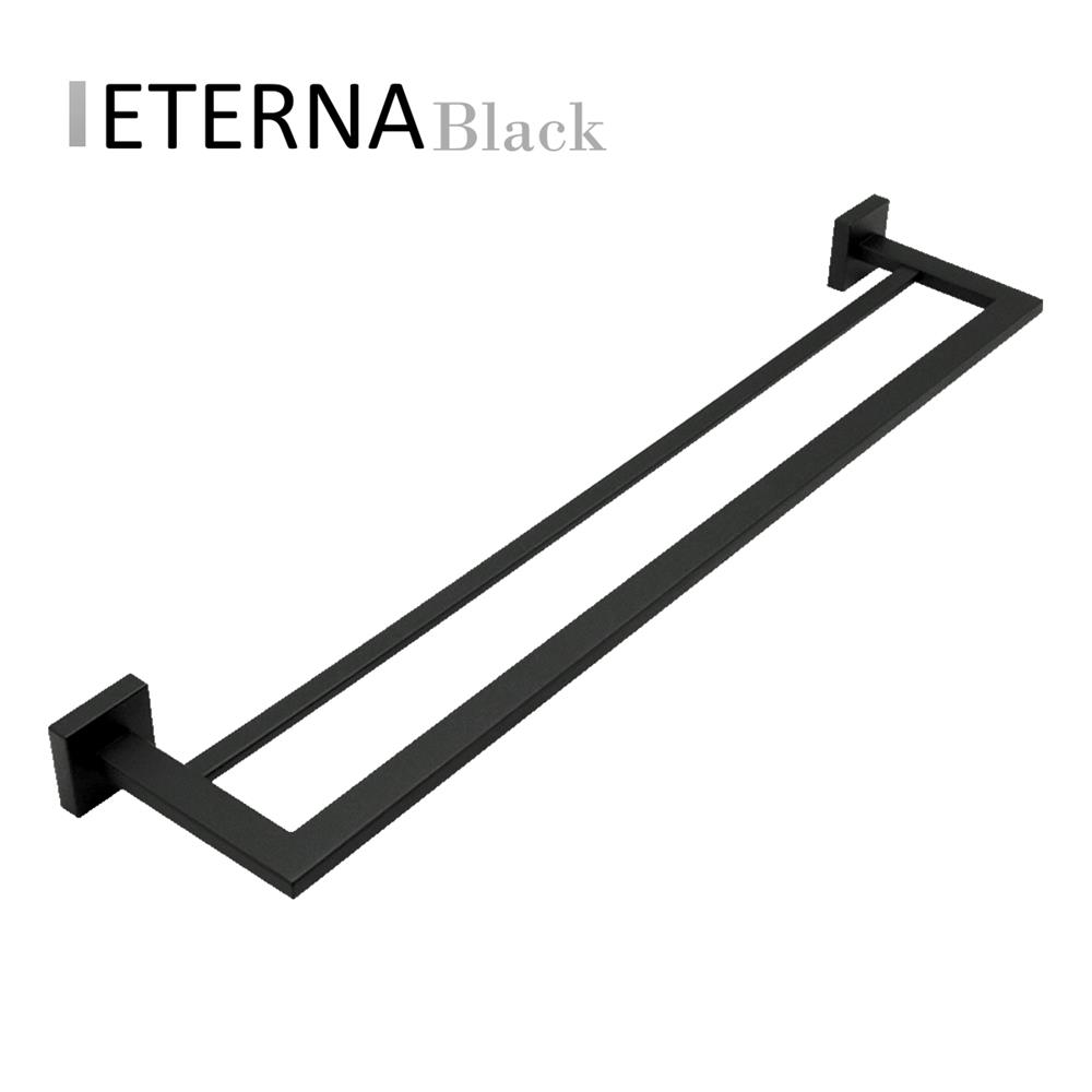 Porta Toalha Duplo 600 Eterna Inox Black