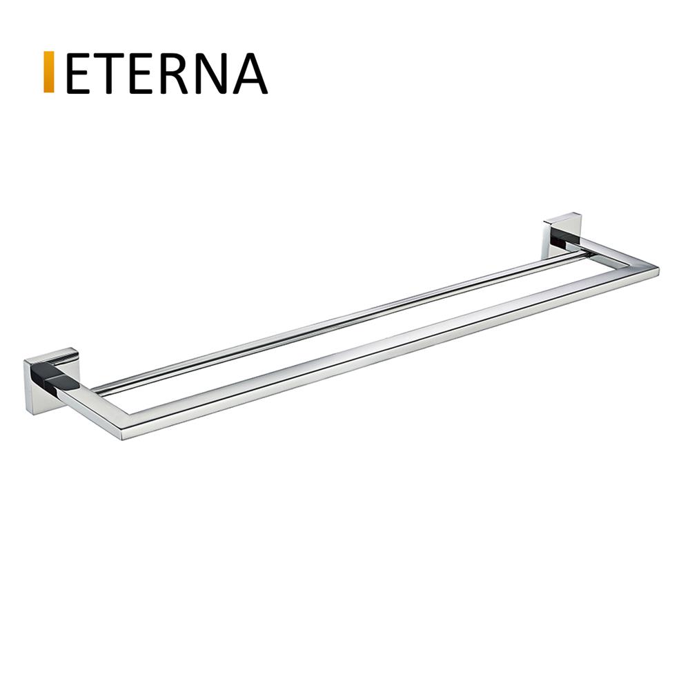 Toalheiro Duplo 60cm Para Banheiro Italyline Eterna Inox