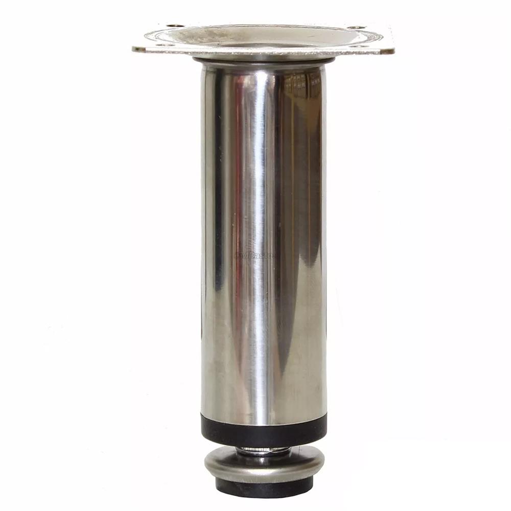 Pé Redondo para Móveis 10cm Inox Polido Renna
