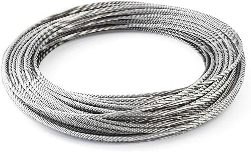 Cabo De Aço 1/8 Com Alma De Fibra 6x7 Com Revestimento 1mt