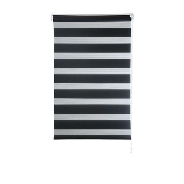 Cortina Persiana Rolô Zebra Dupla 1,20m X 1,60m Preta Evolux