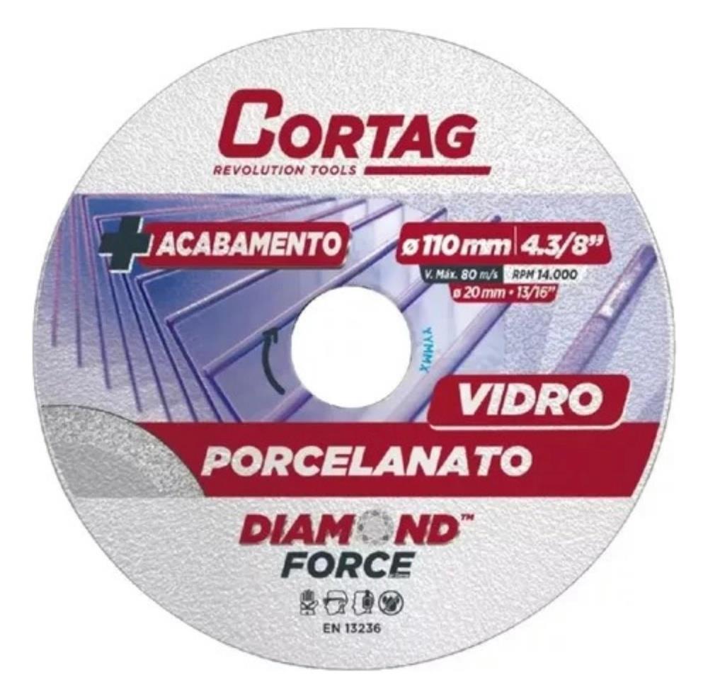 Disco Diam. Porcelanato/vidro 110mm 62796 Cortag Cor Cinza