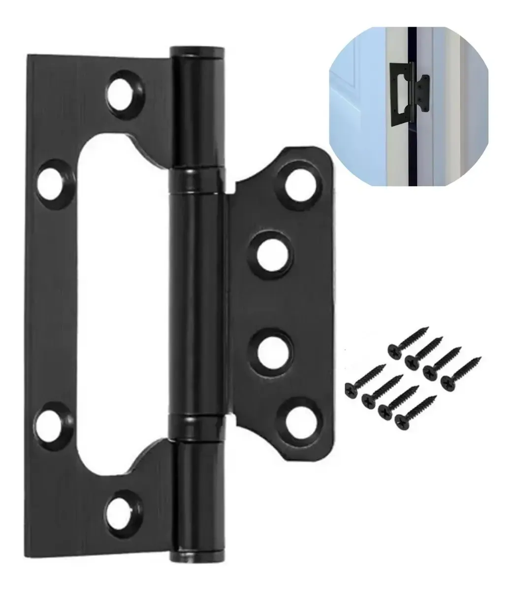Dobradiça 55039 4X3 Abas Embutir Inox Preto Unidade