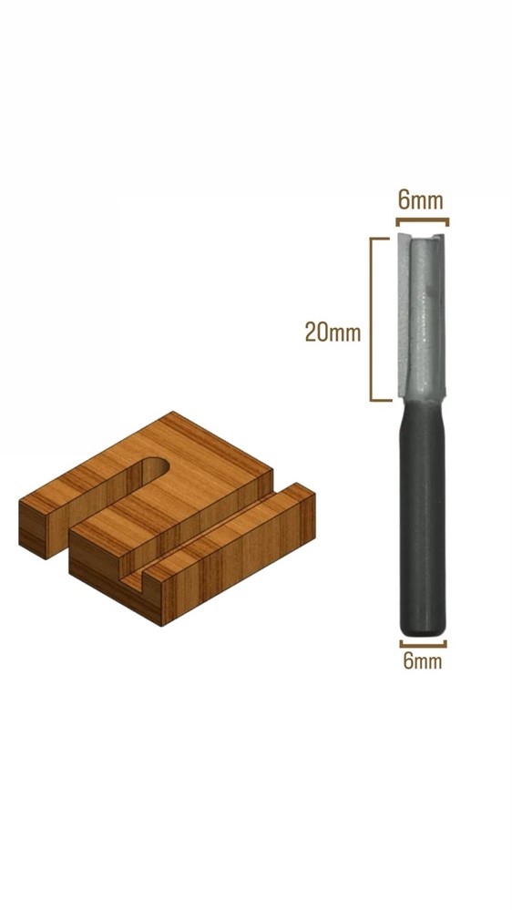 Fresa Paralela Tupia Manual 20mm 6 X 20mm G15-st6 Radix