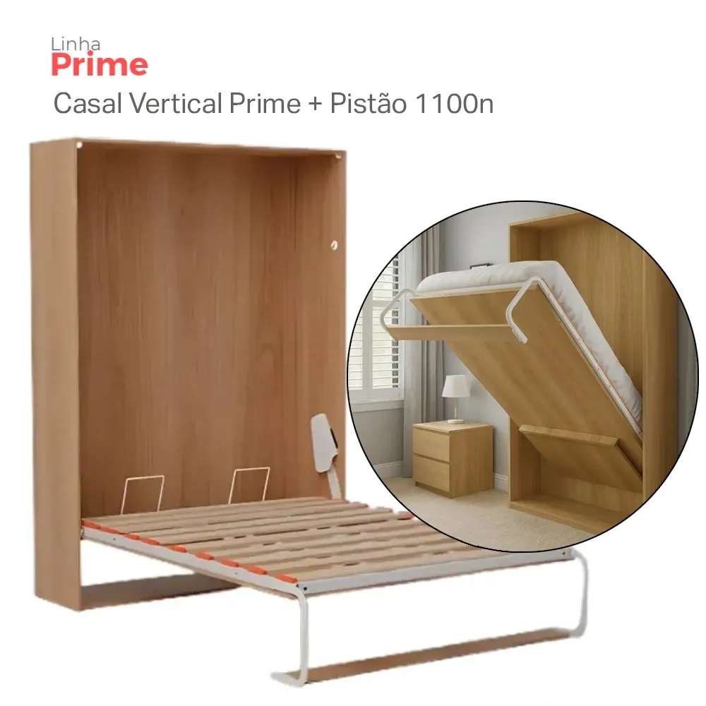 Kit de Ferragens para cama de Casal Vertical Prime Com Pistão OrangeBed
