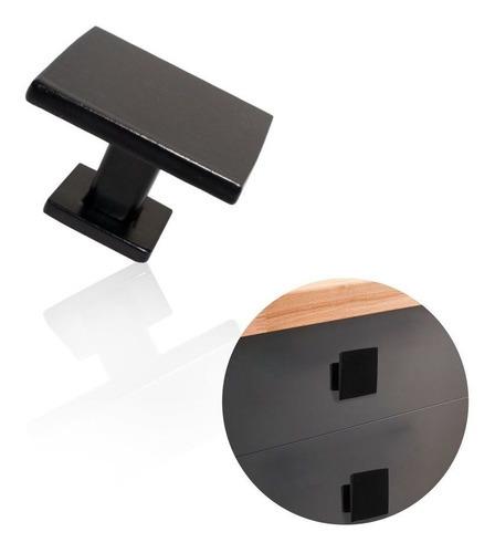 Puxador Móveis Ponto Quadrado 35 X 35 Mm Preto Acetinado