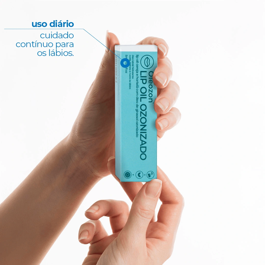 Lip Oil Ozonizado Hidratante Labial Cereja e Hortelã 5ml :