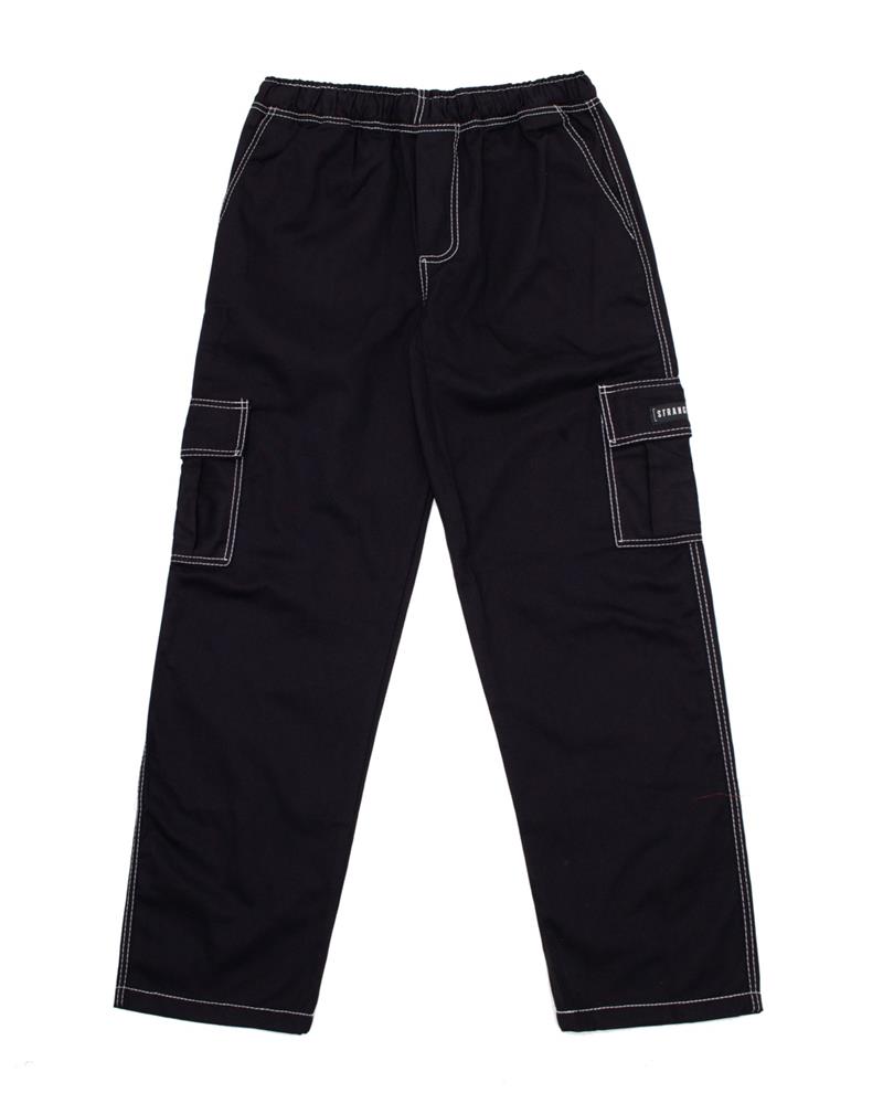 Calça Cargo Reta Stranger (Preta/Costura branca) : CALÇAS : Stranger