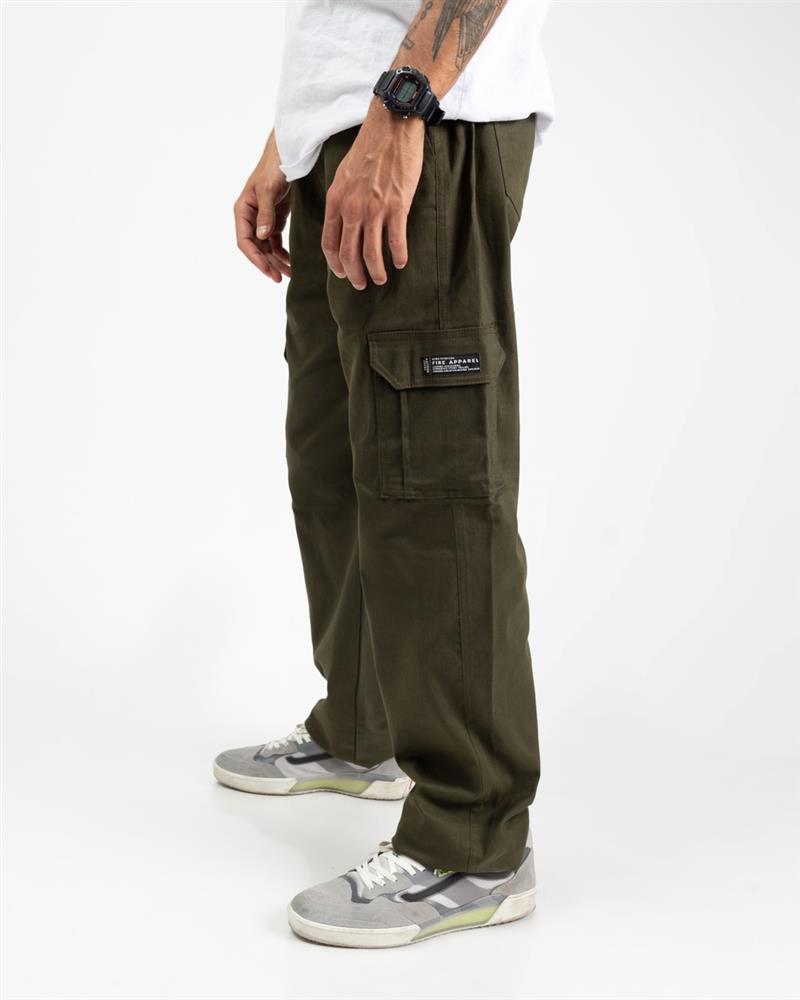 Calca Cargo Verde Calça Cargo Sarja VZ Refletivo Verde Musgo