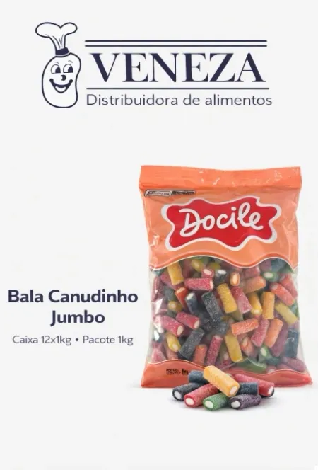 BALA CANUDINHO JUMBO DOCILE 12x1KG - CAIXA