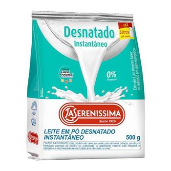 Leite em Pó Desnatado - 500 Gr - Pacote