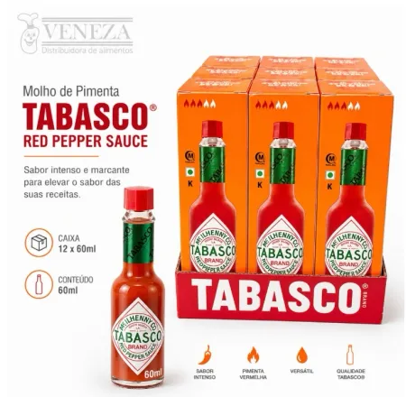 MOLHO PIMENTA TABASCO ( RED PEPPER SAUCE) - 12X60ML - FARDO