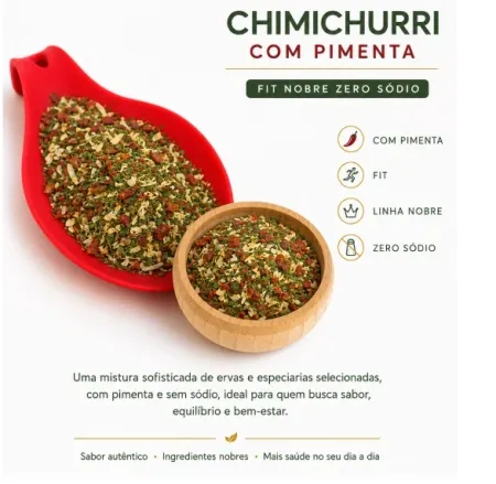 TEMPERO FIT NOBRE CHIMICHURRI C/PIMENTA 10KG - SACA - (ZERO SODIO)