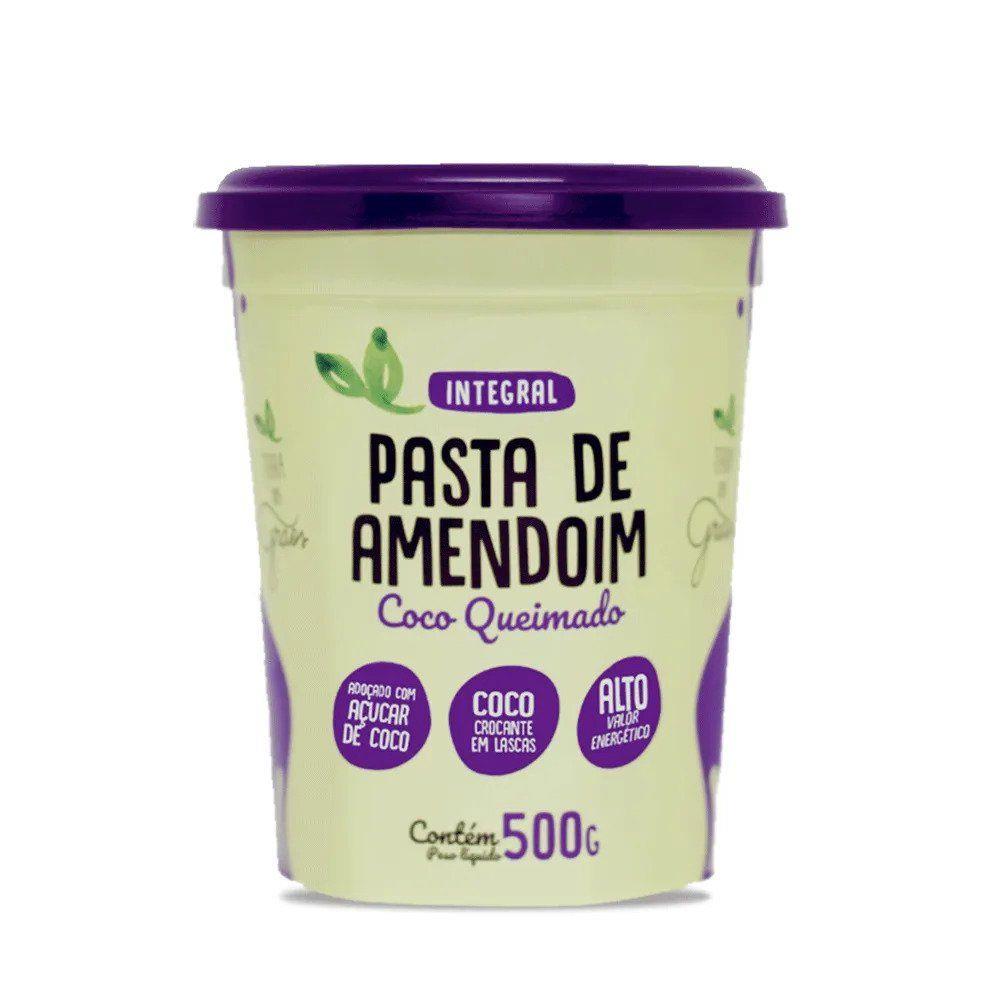 Pasta de Amendoim Coco Queimado - 500 Gr - Caixa 8 Unidades