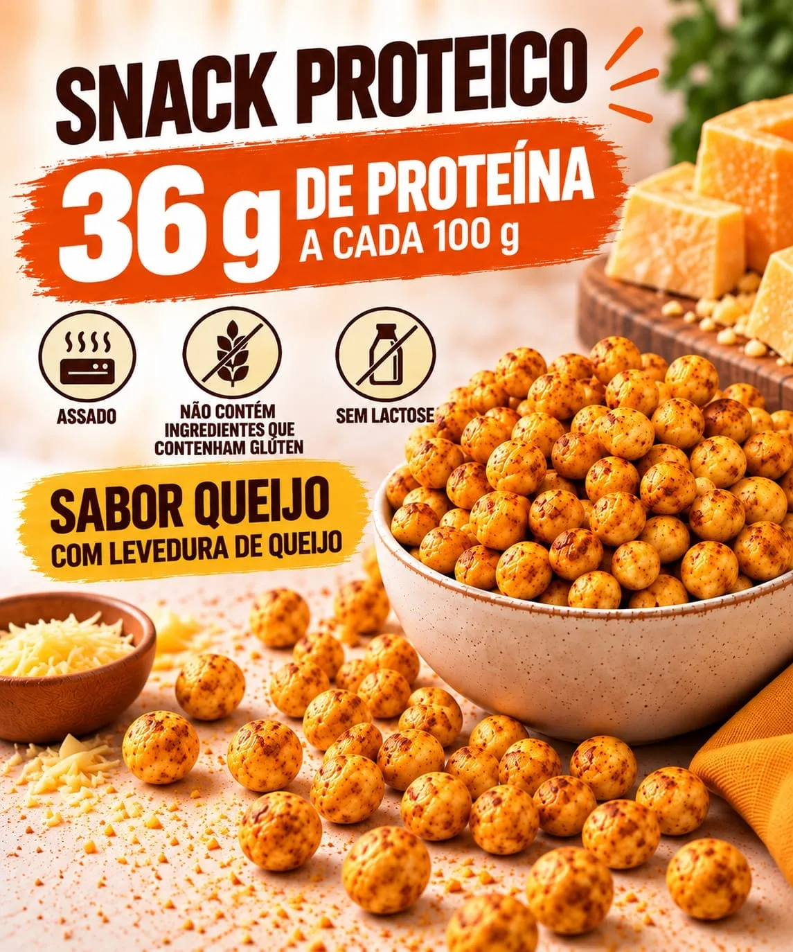 SNACK PROTEICO ERVILHA (QUEIJO) - 1KG - PACOTE