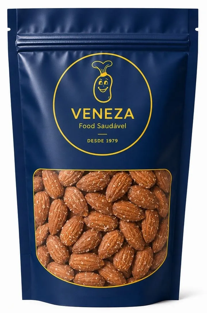 Amêndoa Torrada com  Sal ( Veneza Food Saudável ) 10x200 gramas - Caixa