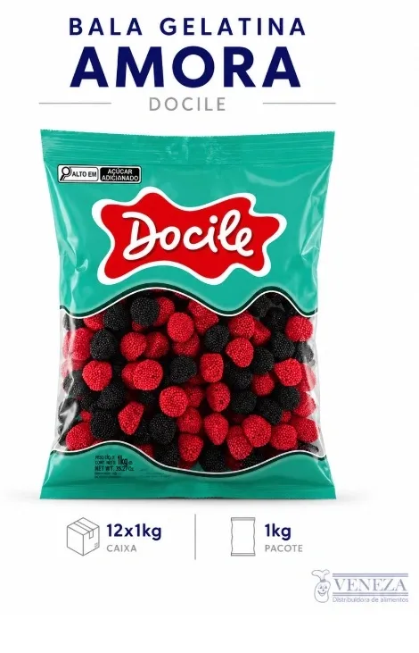 BALA GELATINA AMORAS DOCILE 12x1KG - CAIXA