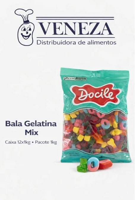 BALA GELATINA MIX DOCILE 1KG - pacote