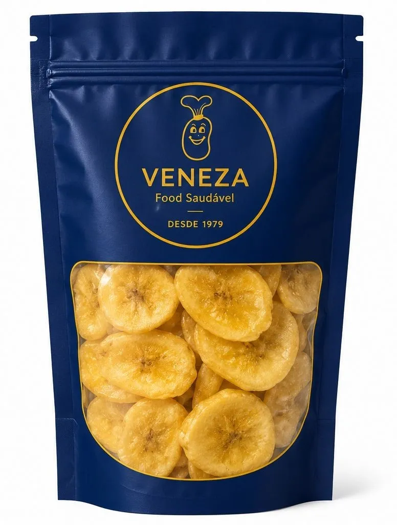 Banana chips Salgada 10x60 ( Veneza Food Saudável ) 10x60 gramas - Caixa