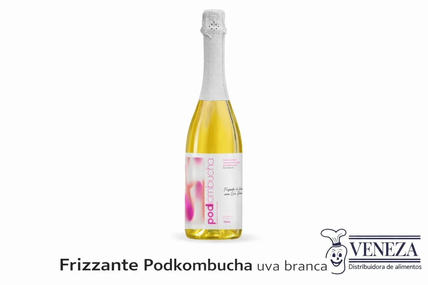 FRIZANTE PODKOMBUCHA UVA BRANCA 6x750ML - CAIXA