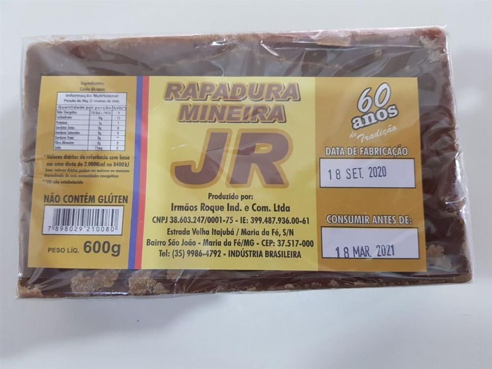 Rapadura Jr - 600 Gr - Fardo 5 Unidades