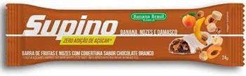 Banana, nozes e damasco chocolate branco zero 24g supino