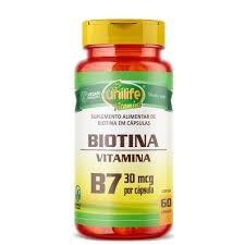 Biotina 500mg unilife 60 cápsulas