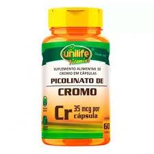 Picolinato de cromo 500mg unilife 60 cápsulas