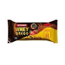 Barra de proteina whey grego dulce de leche e morango 40g nutrata
