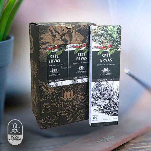 Incenso Nirvana Natural Sete Ervas - Purificação e Limpeza Espiritual