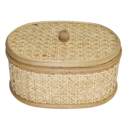 CAIXA DECORATIVA RATTAN E MADEIRA 20X15X10,5CM : DÉCOR : Maya Home