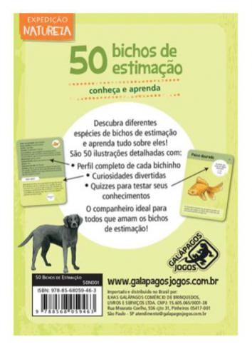 Jogo de Cartas - 50 Bichos de Estimação - Galápagos