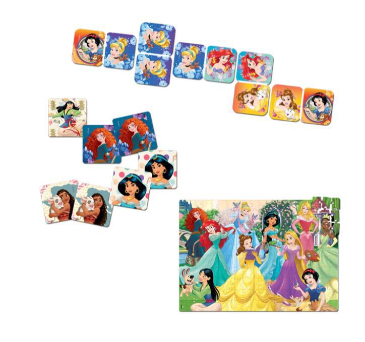 Super Kit com Quebra-Cabeça - Dominó - Jogo da Memória - Princesas Disney -  MP Brinquedos