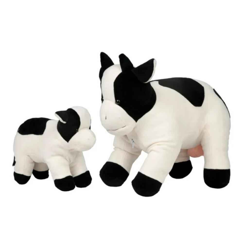 Vaca malhada grávida com 1 filhote Bichos de pano