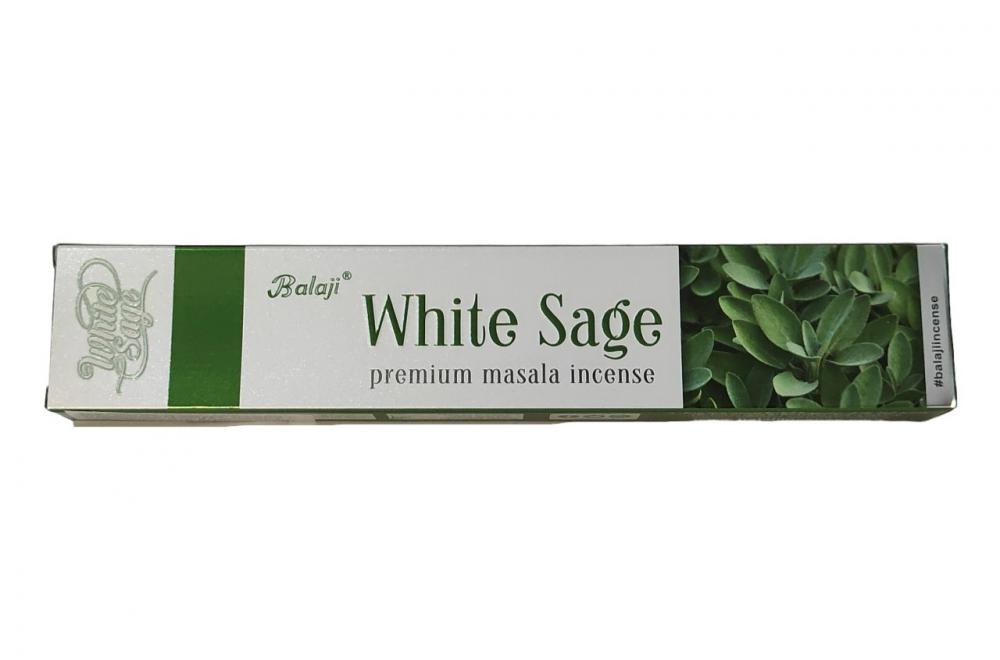 Incenso Massala Luxo Balaji White Sage Sálvia Branca - Renovação 15g